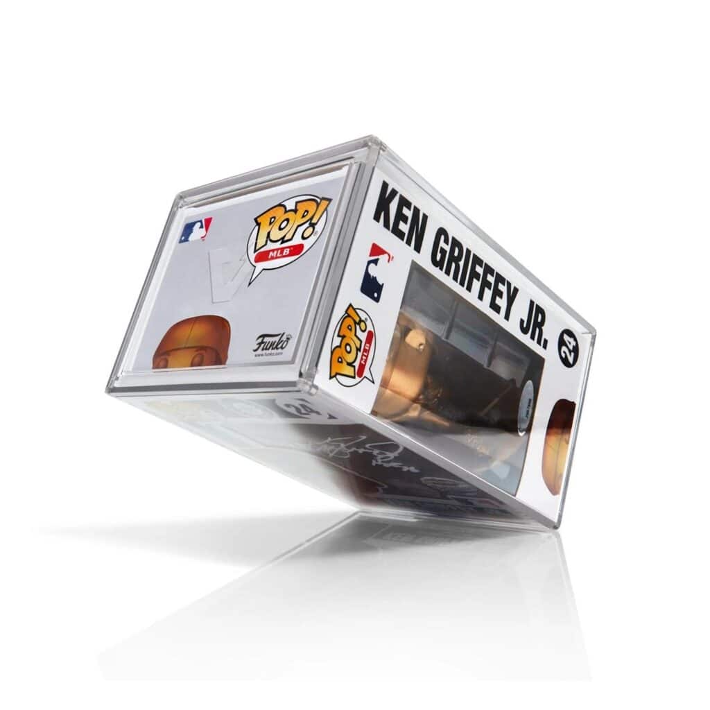 Ken Griffey Jr. Funko Pop! figure in original packaging, featuring MLB branding and collectible design, perfect for baseball fans and collectors.