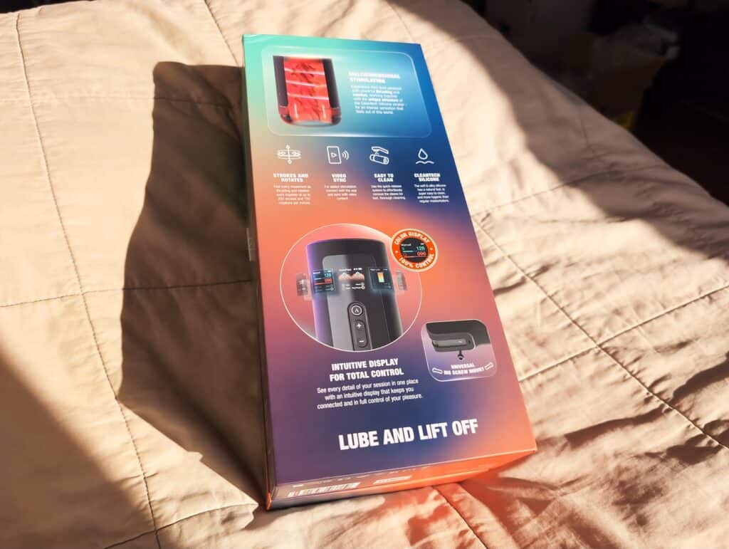Unfinished Man Arcwave Thruster packaging box with product features and control details.