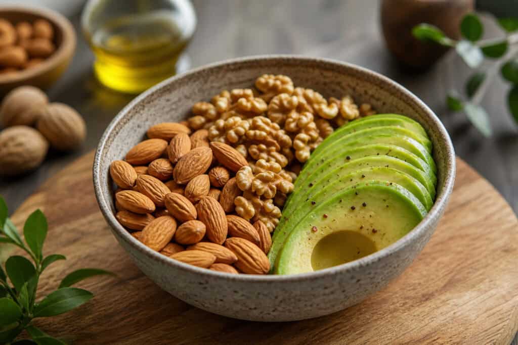 How to Become a Healthy Man After 30: The No-BS Guide to Fitness, Hormones, and Preventive Health 2 healthy fats almonds avocado nutrition