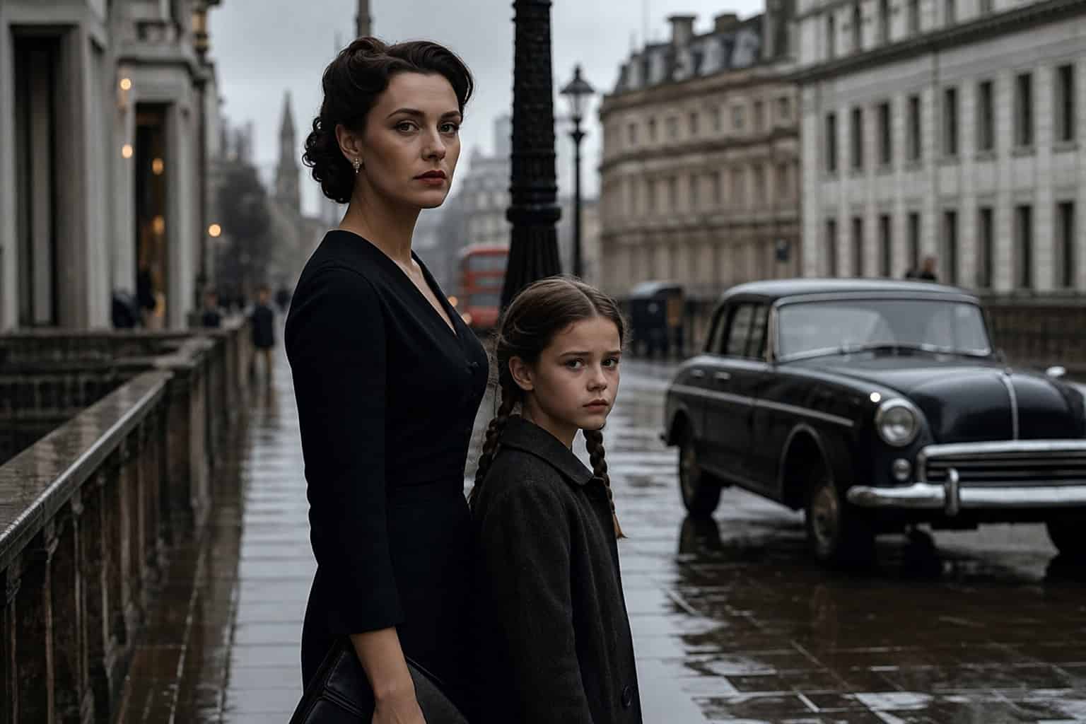 How will James Bond return after No Time to Die? 6 Madeleine and her daughter Mathilde on a rainy London street after Bond's death