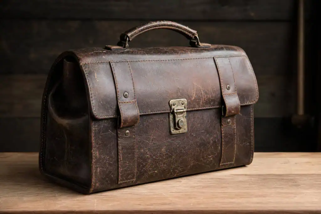 How to Be a Man: Why Kindness, Not Toughness, Is the Metric of Maturity 2 Classic vintage leather briefcase with sturdy handle and secure lock, ideal for professional men and business travelers.