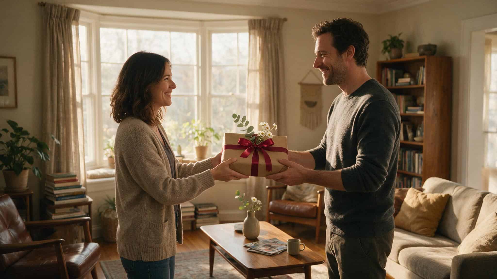 You're Such a Babe Meaning: What It Really Says About Attraction, Charm, and Your Relationship 2 Woman giving a gift to a man, illustrating the kindness meaning of being called a babe