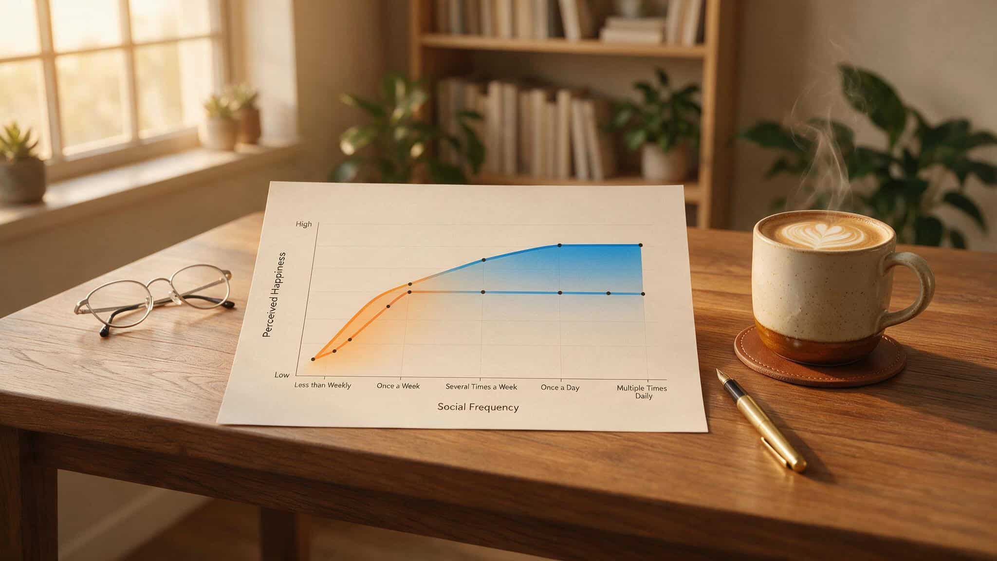 Why More Sex Doesn't Make You Happier: The Experiment That Proves It 2 Line graph showing happiness plateau at once-a-week sex frequency from 30,000 survey respondents