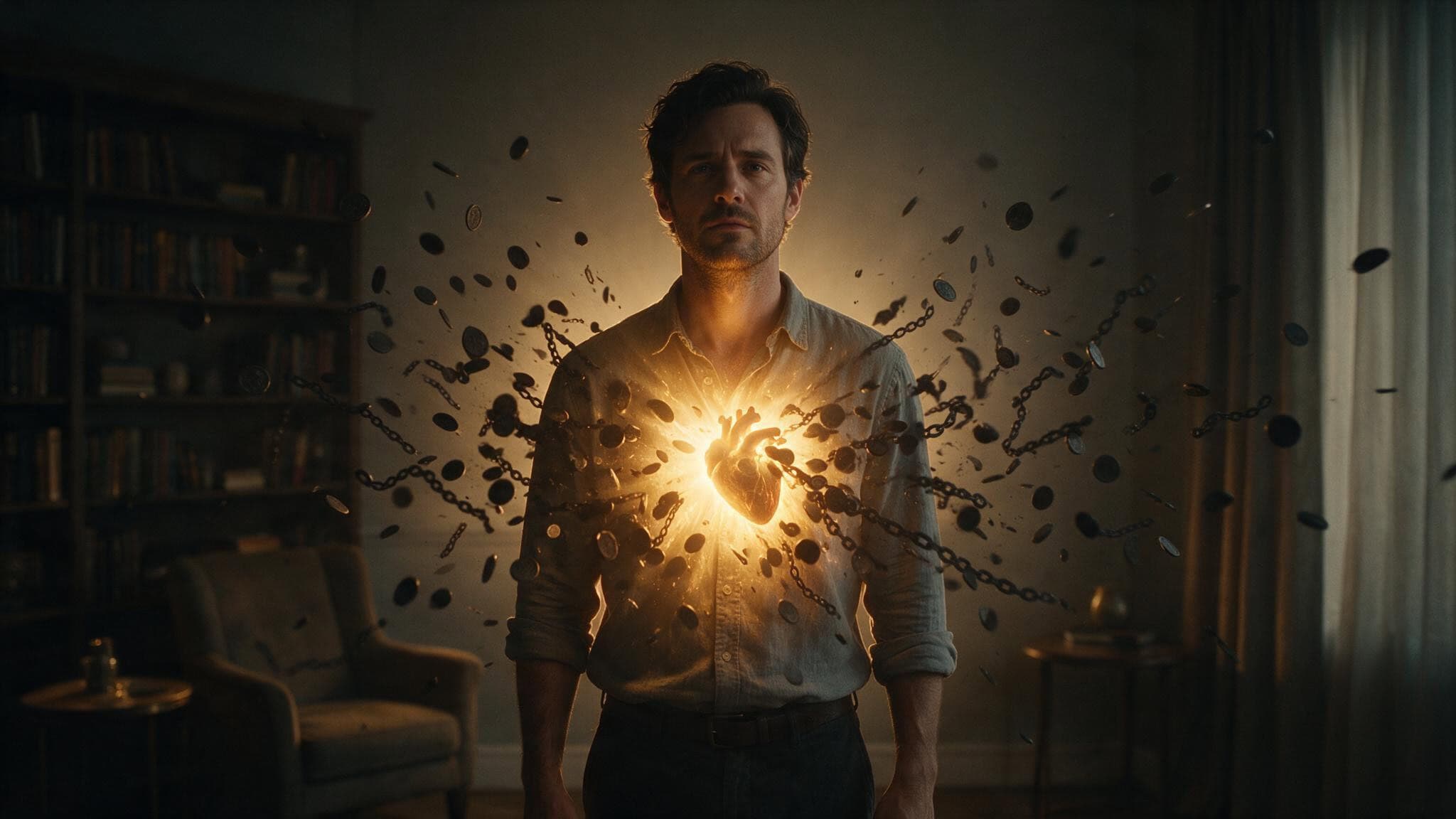 Money, Sex, and Power: The Hidden Trap That Reveals Your Heart 3 Glowing heart expelling dark idols symbolizing the expulsive power of a new affection for God