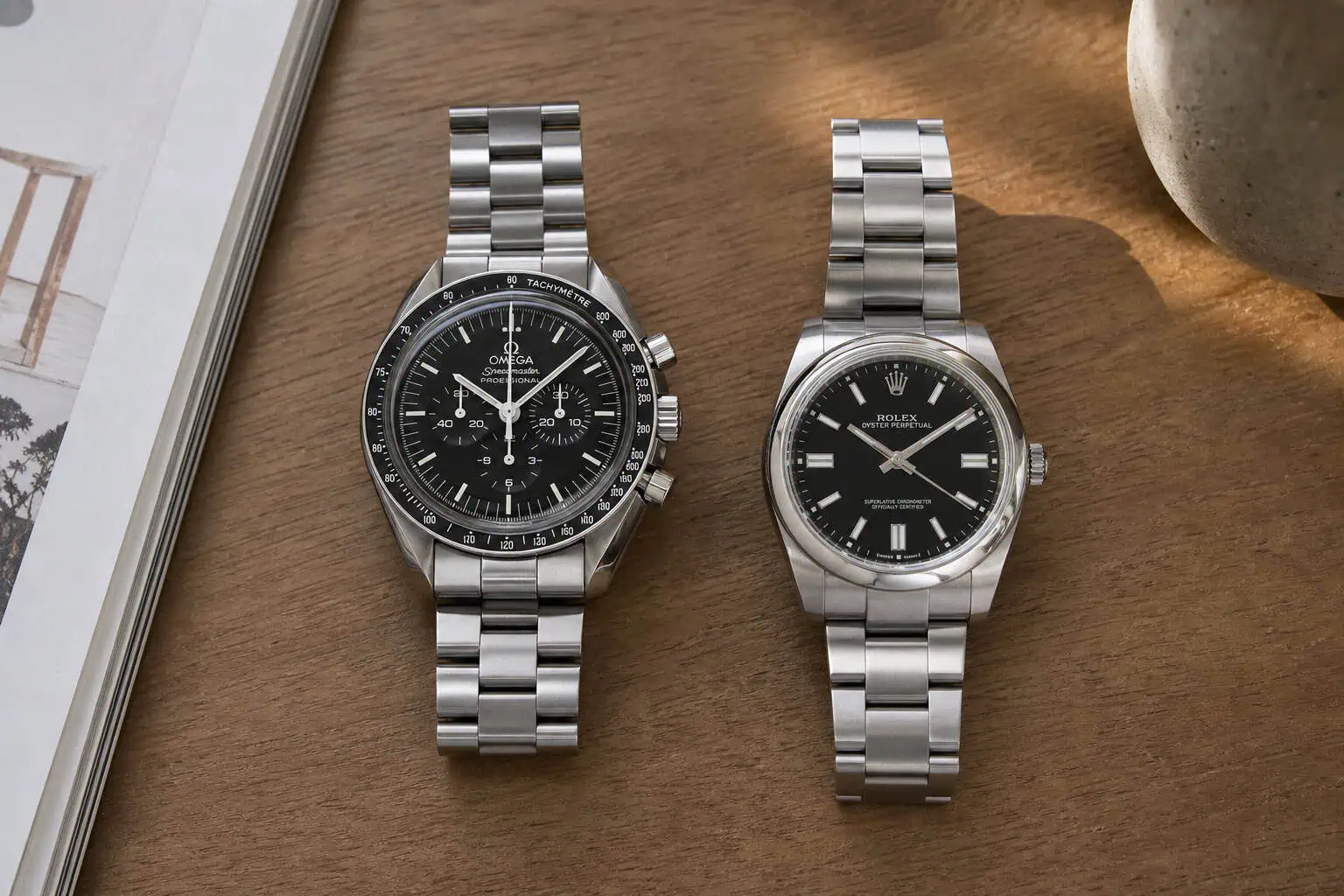 Omega Speedmaster and Rolex Oyster Perpetual entry-level watch comparison