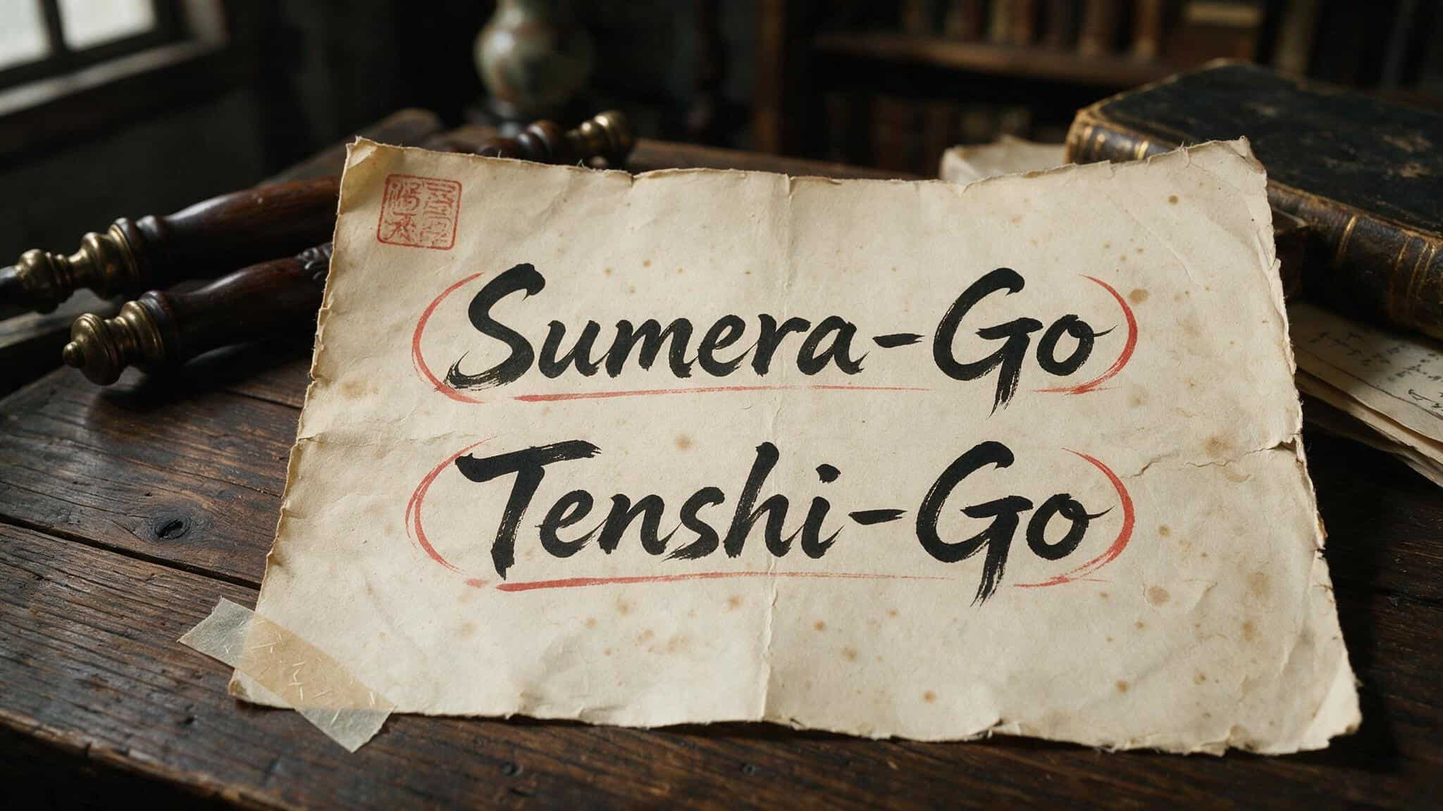 Mazda Name Origin: Why the Car Brand Honors a Zoroastrian God of Wisdom 2 Vintage document with Sumera-Go and Tenshi-Go calligraphy, the rejected names considered before Mazda-Go.