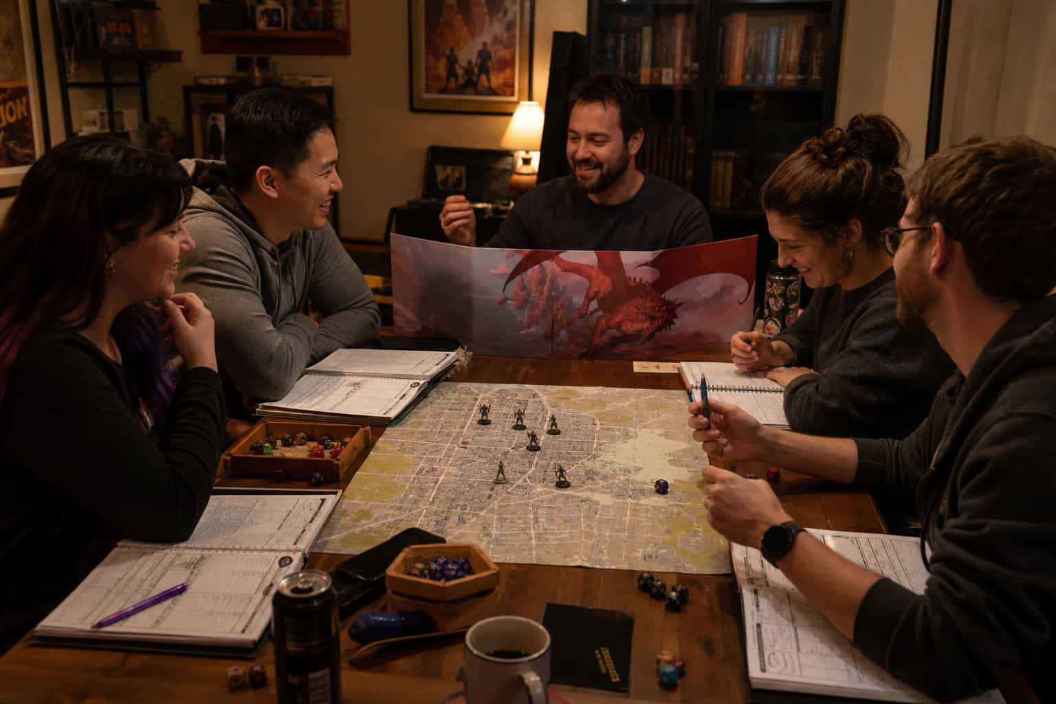 Tabletop RPG campaign with structured downtime between adventures
