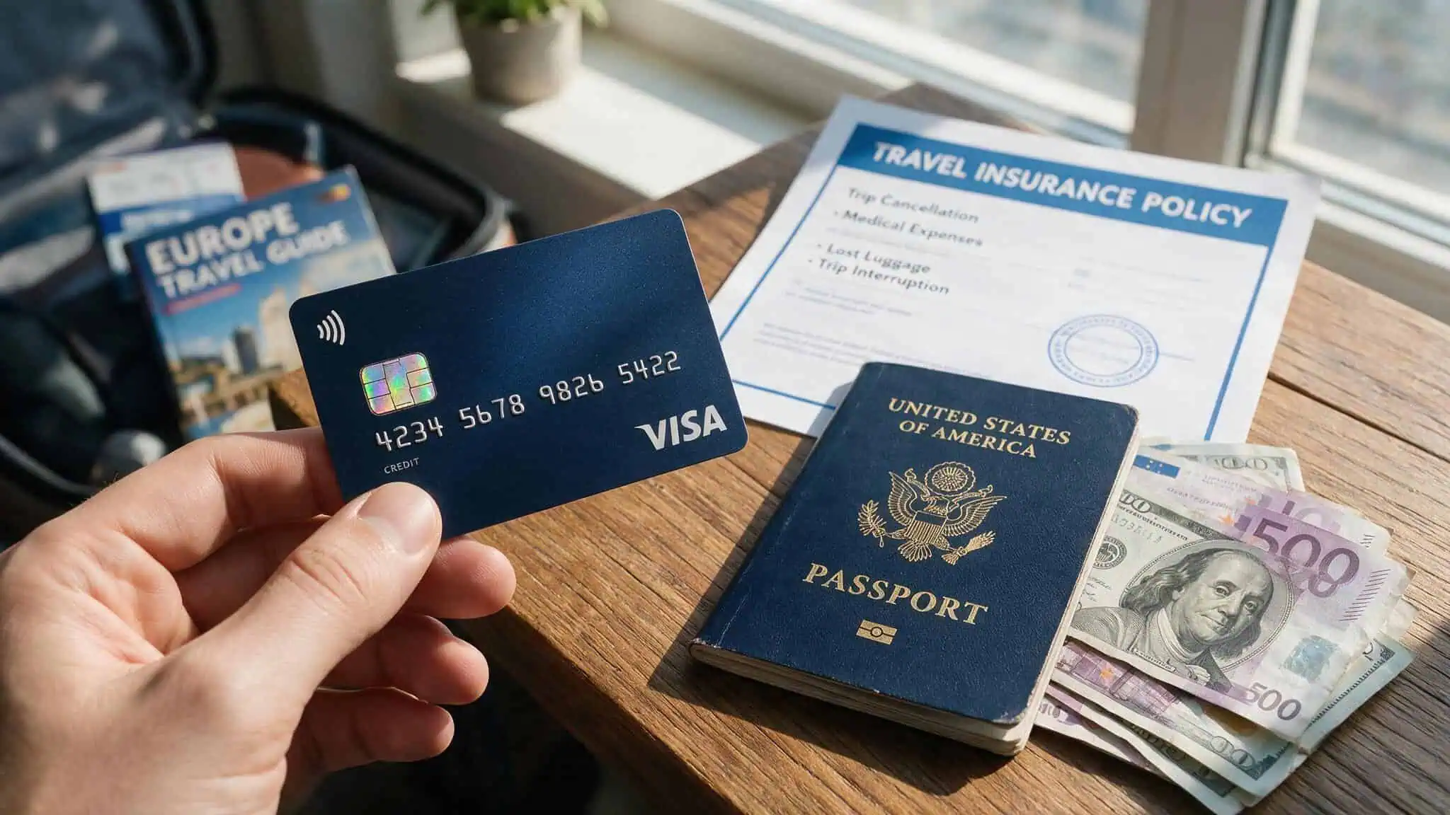 Is Travel Insurance Necessary for International Travel? A Straight-Talking Risk Assessment 2 Credit card and passport showing travel insurance coverage limits