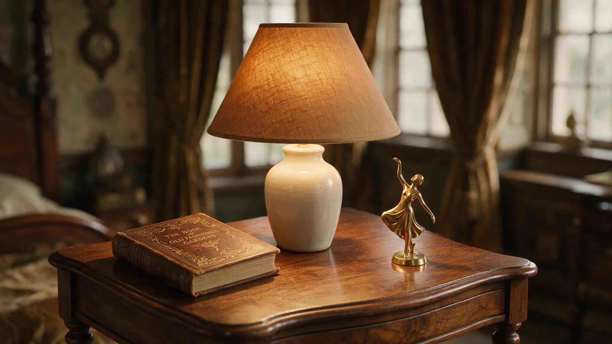 Masculine Bedroom Design: Budget vs Splurge Ideas for a Modern Look 3 Walnut nightstand with leather book and brass sculpture showing bedroom textures