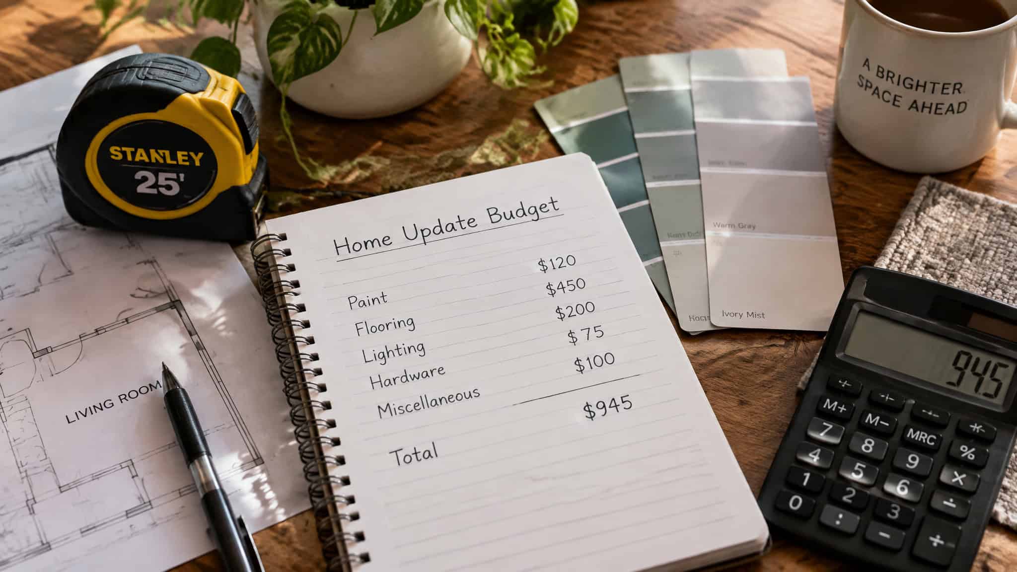 Bachelor Bedroom Ideas on a Budget: High-Impact, Low-Cost Upgrades That Look Intentional 2 Written budget plan with contingency buffer for a DIY bedroom makeover
