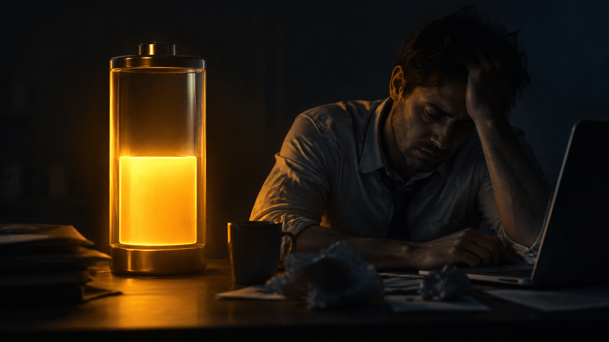 How to Develop Strong Will: The Mindset Research That Makes Willpower Trainable 2 Ego depletion battery model illustrating why willpower feels drained by evening