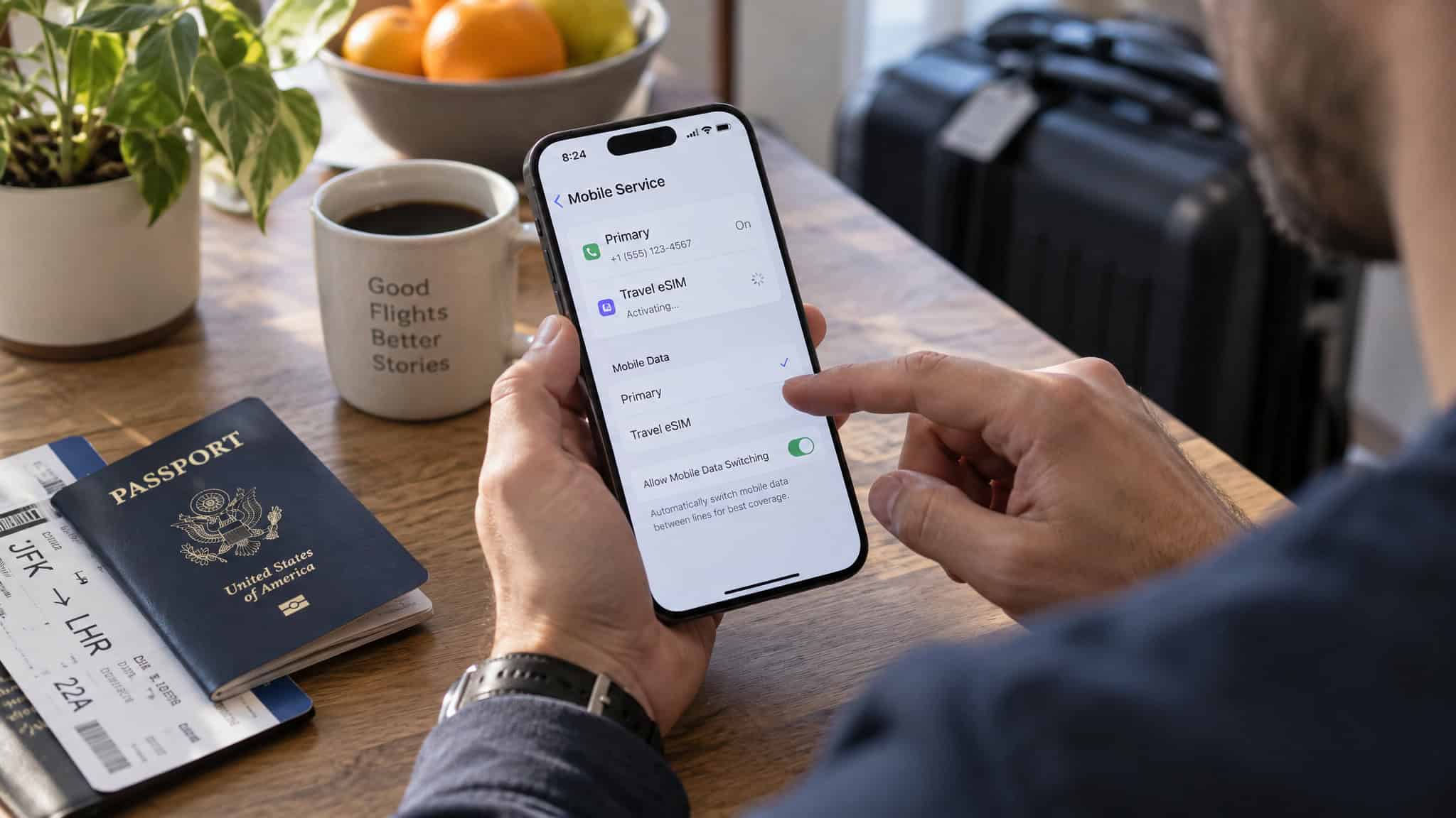 eSIM Plans with Unlimited Data for International Travel: What the Fair Use Policies Actually Say 3 Installing a travel eSIM before a flight with dual SIM setup and activation timing in mind