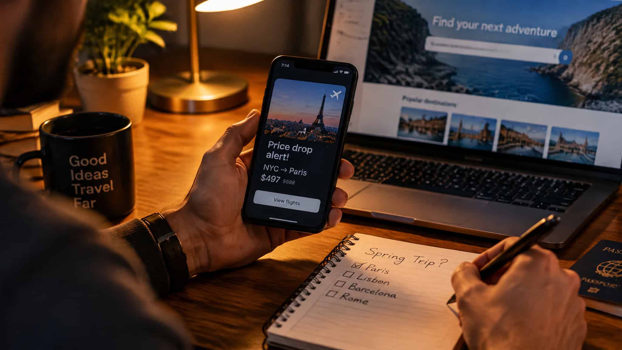Google Flights vs Skyscanner for Finding Cheap Flights: Where the $40 'Deal' Falls Apart 4 Four-step workflow using Google Flights and Skyscanner alerts to compare total flight costs