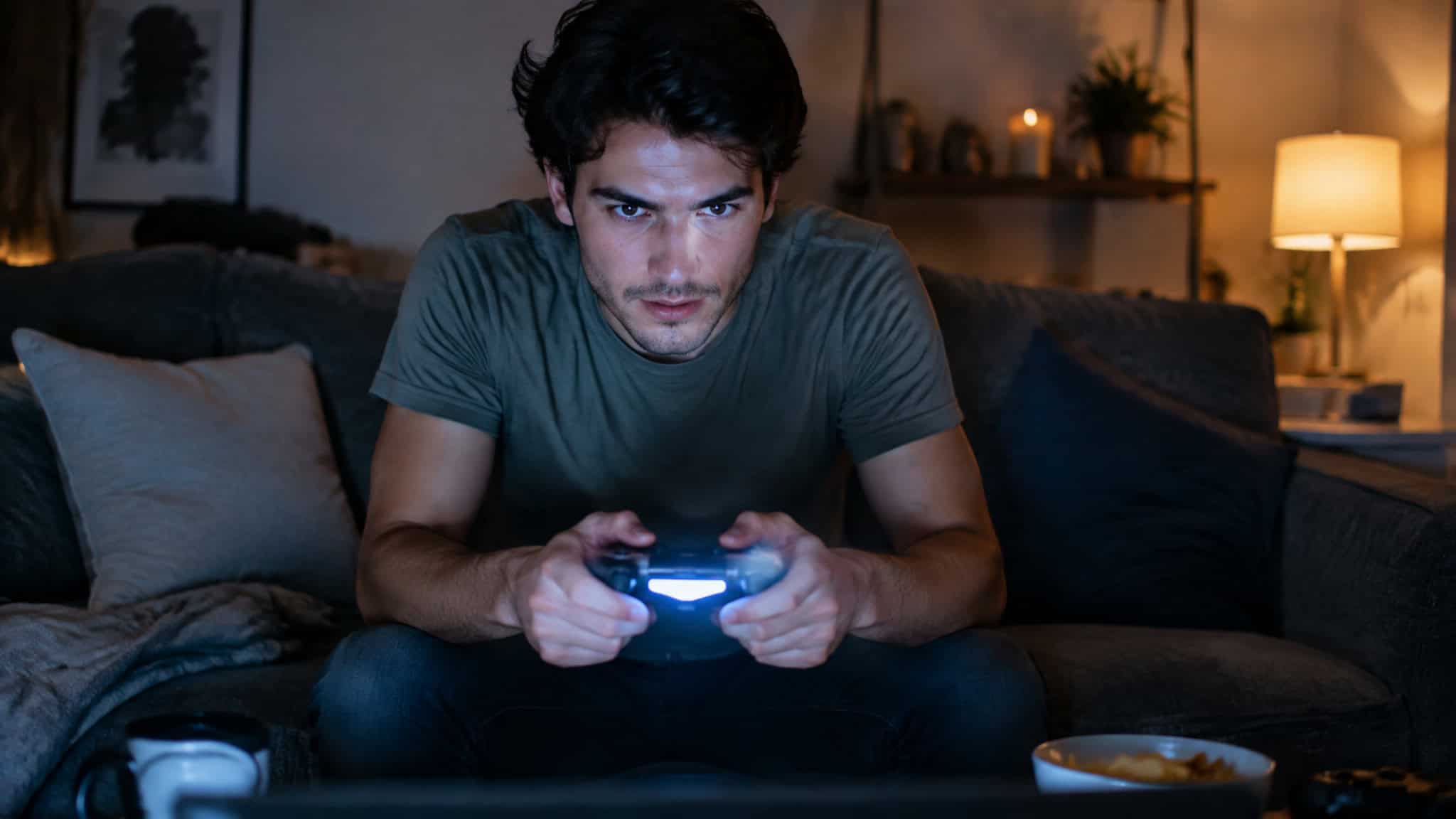 Why Do Men Like Video Games? What Stanford's Brain-Scan Study Found Inside the Male Reward Circuit 3 Player earning visible progress in a game, illustrating control and guaranteed reward in gaming