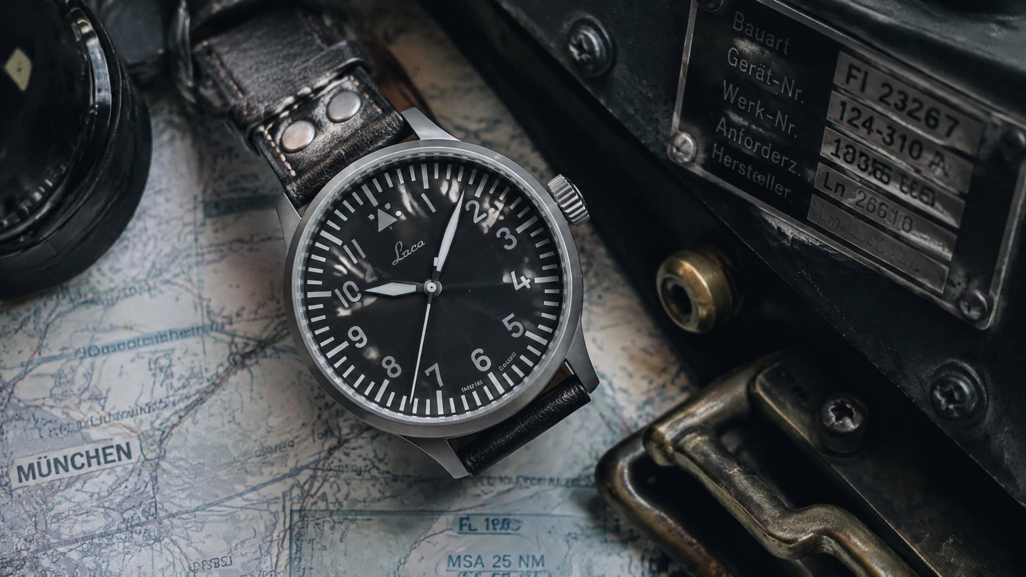 Flieger pilot watch with triangle dial contrasting heritage styling against certified cockpit tool engineering