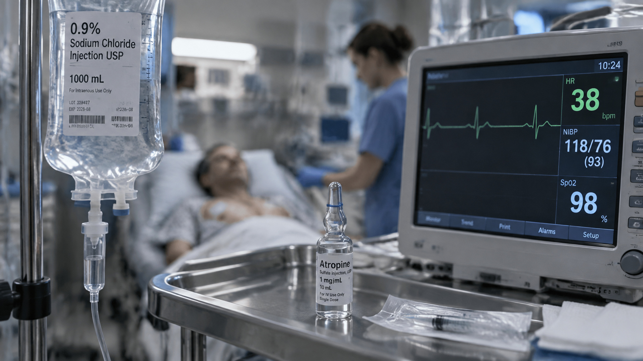 What Is Mad Honey? Why One Teaspoon Can Drop Your Heart Rate Into the 40s 4 IV saline and atropine in an emergency room, standard treatment for mad honey poisoning with slow heart rate