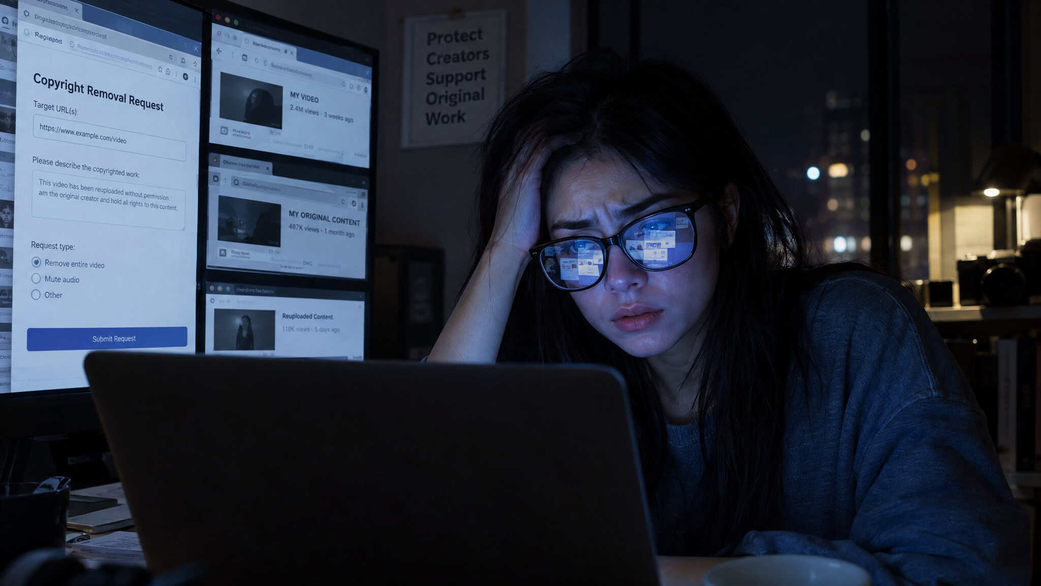 Creator filing DMCA takedown requests after leaked content spreads across aggregator mirror sites