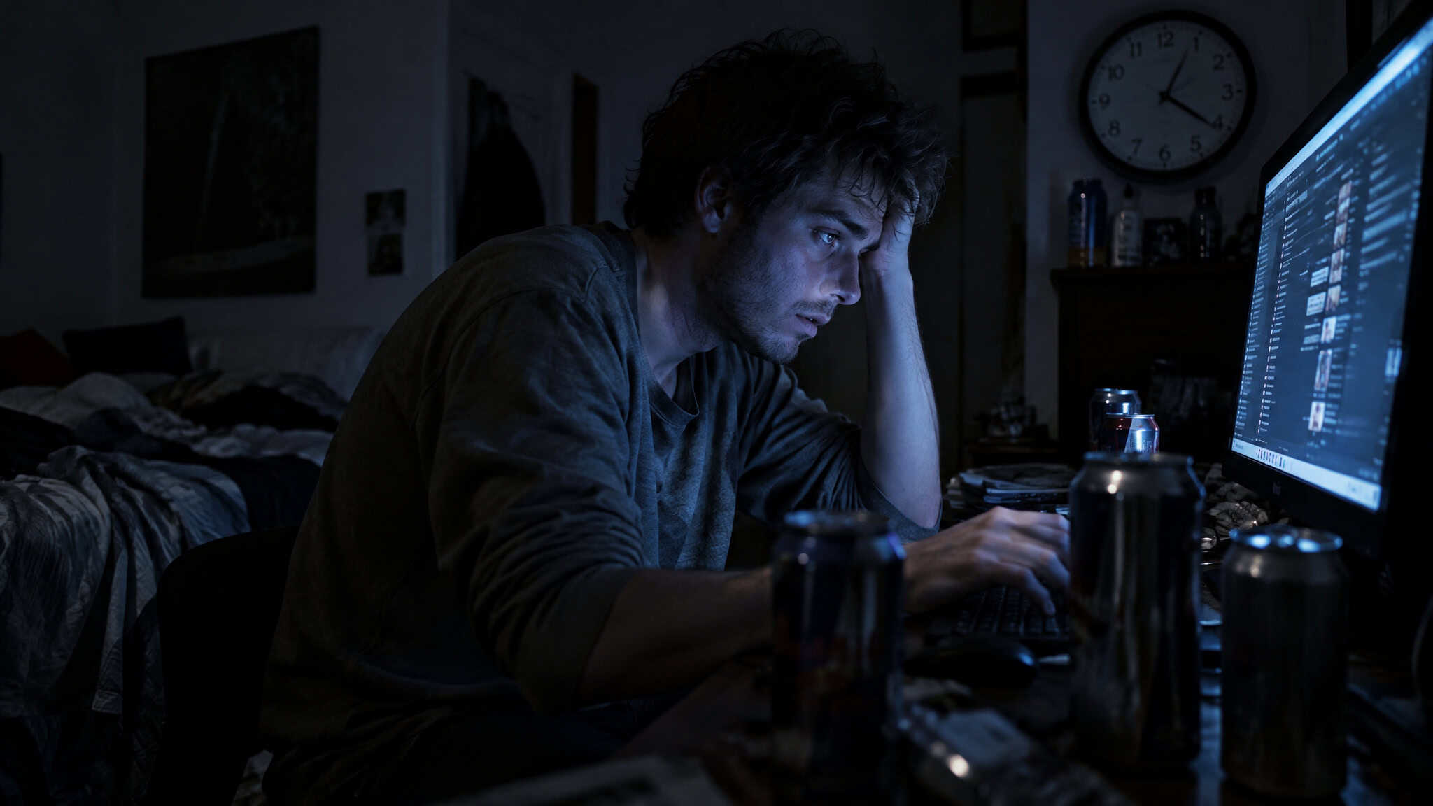 Late night gaming session showing warning signs a habit is drifting past hobby