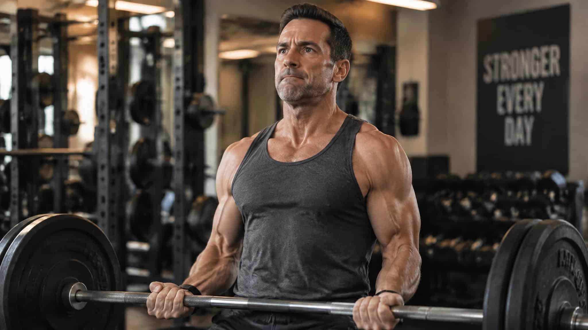 Once You Start Testosterone Therapy Can You Stop? The Week-by-Week Crash Timeline 4 Man training with weights to preserve muscle mass while recovering after stopping testosterone therapy