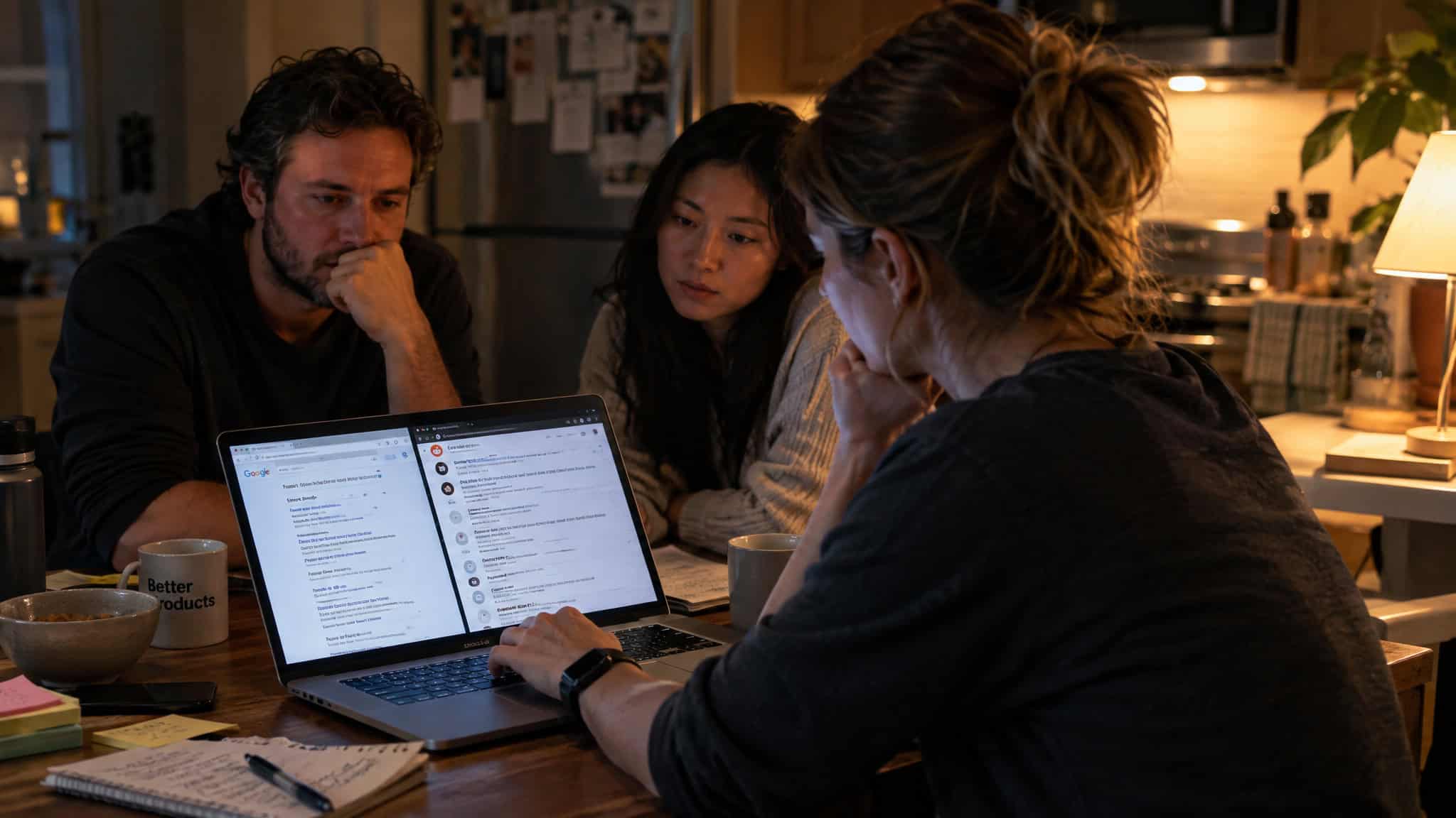 How Influencers Recover From a Viral Scandal: The 6-Step Order That Decides Comebacks 2 Creator assessing scandal damage across Google and Reddit with his team before making a statement