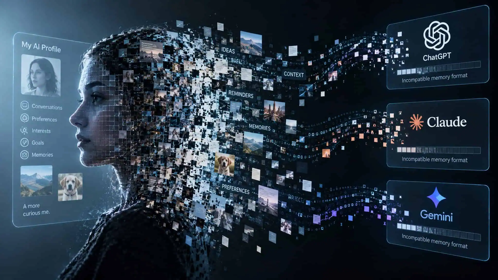 AI companion memory and personality cannot be transferred between different apps.